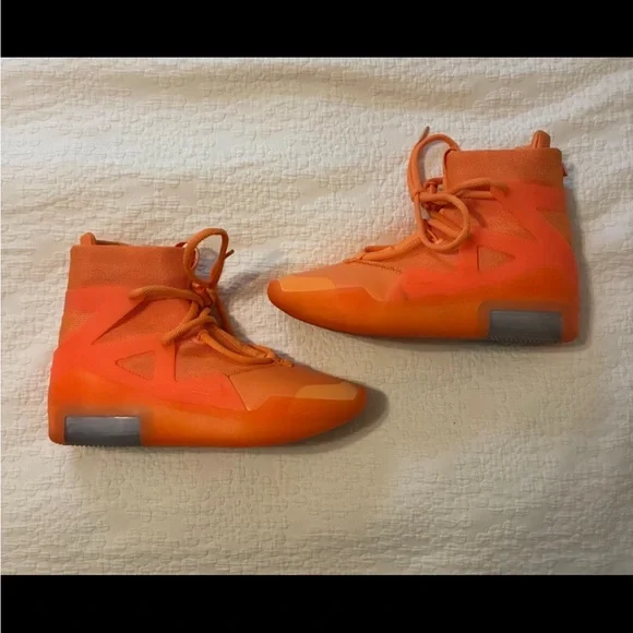 Size 8 - Nike Air Fear Of God 1 Orange Pulse Good Condition No Box - Picture 6 of 14